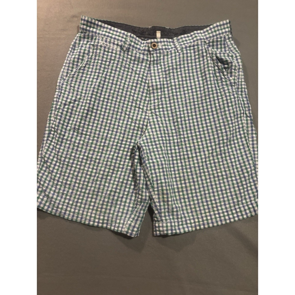 Islander Mens Plaid Shorts Multicolor 100% Cotton Size 34 Preppy Skate Beach